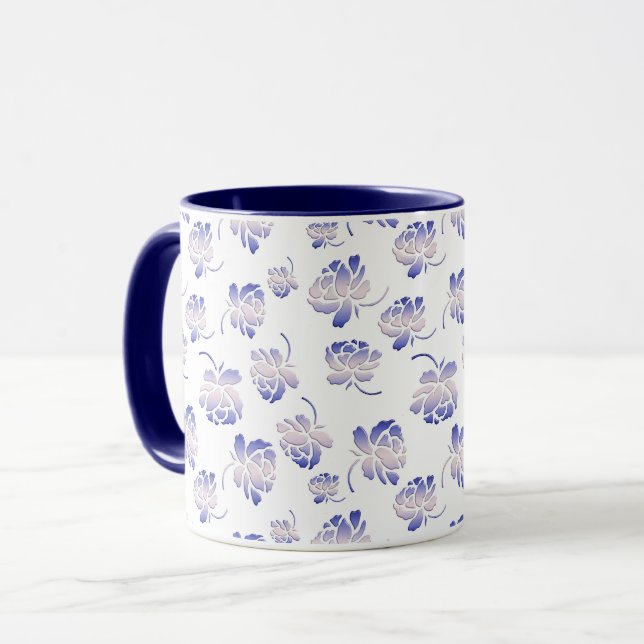 Tasse Rétro modèle floral (Devant gauche)