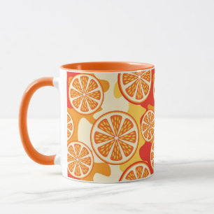 Tasse Rétro motif orange d'agrume