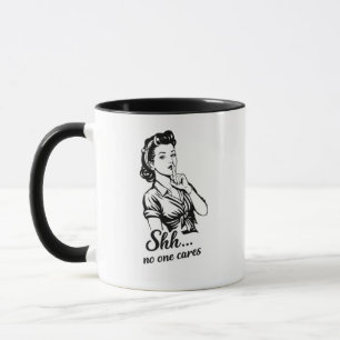 Tasse rétro sarcastique 'Chut, personne n'en a rie