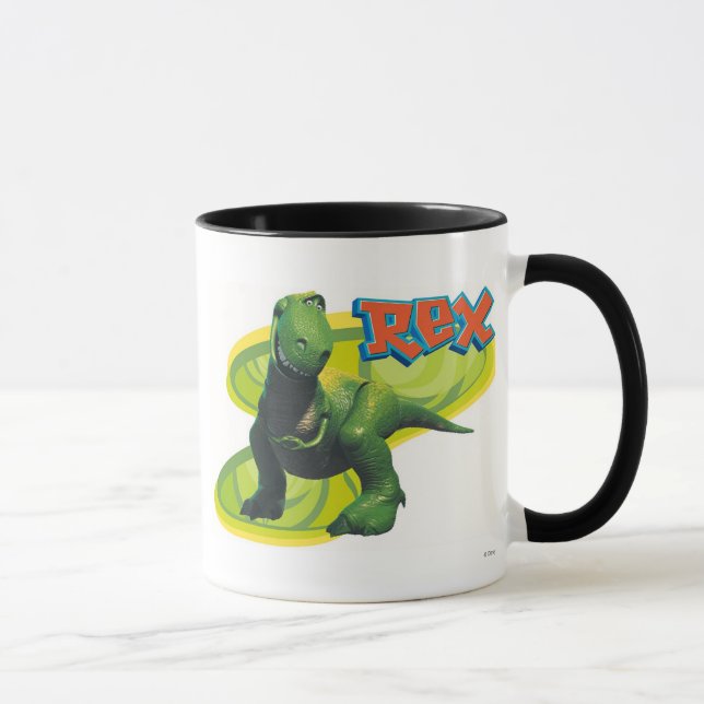 Tasse Rex de Toy Story avec un visage souriant. (Droite)