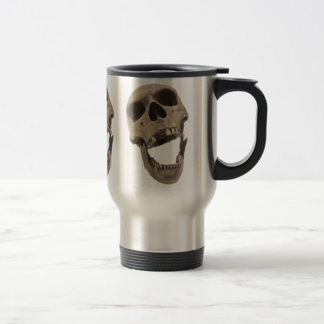 Tasse riante de voyage de crâne (Droit)