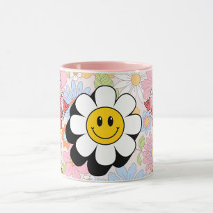 Tasse Rire Rétro Design Drôle de Visage Souriant