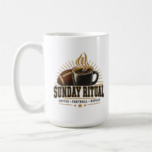 Tasse Rituel du dimanche café et football