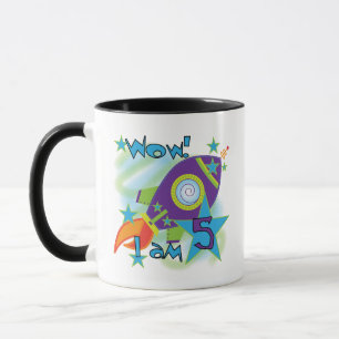 Tasse Rocket Ship 5e Anniversaire T-shirts et cadeaux