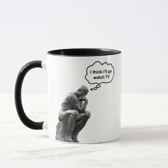 Tasse Rodin's Thinker Statue - Je pense que je vais rega (Gauche)