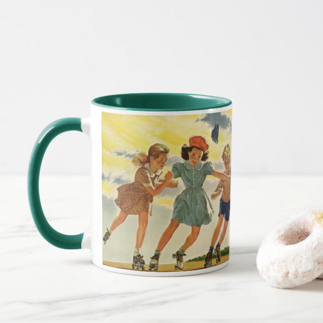 Tasse Roller vintage Patinage amusant Enfants Garçons et (Avec donut)