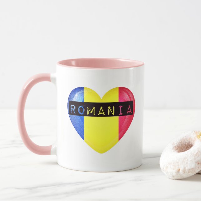 Tasse Romania Heart (Avec donut)
