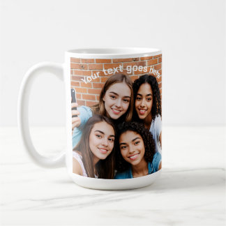Tasse ronde personnalisée pour fête avec photo et
