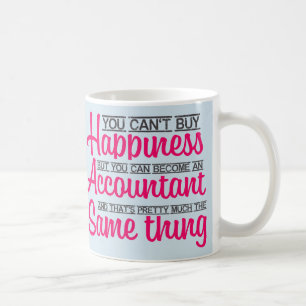 Tasse rose bleue de comptable de typographie - de