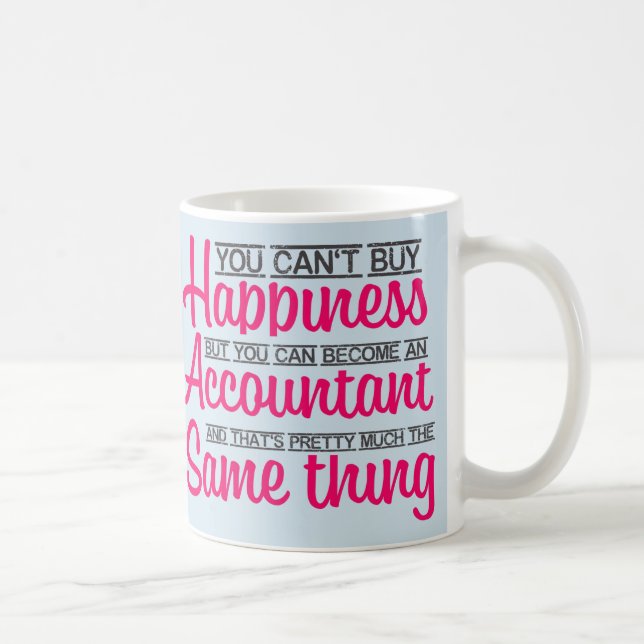 Tasse rose bleue de comptable de typographie - de (Droite)