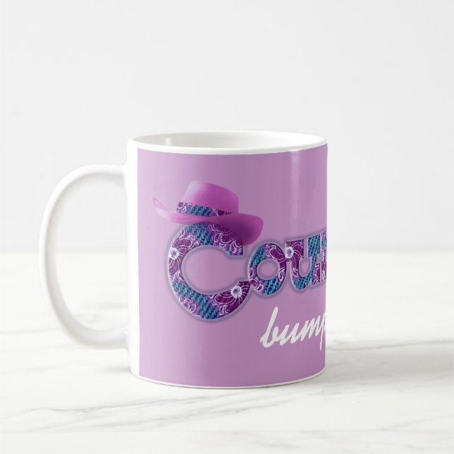 Tasse rose bleue de denim "de rustre de pays" (Gauche)