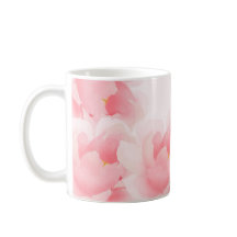 Tasse rose-clair de pivoine florale d'aquarelle