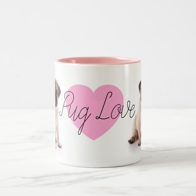 Tasse rose d'amour de carlin (Centre)