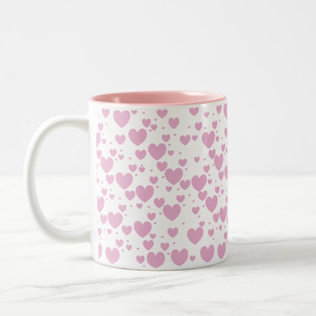 Tasse rose de coeurs (Gauche)
