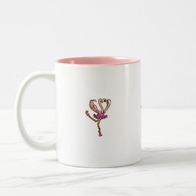 Tasse rose de danse de Flamant rose (Gauche)