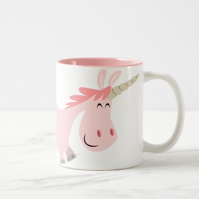 Tasse rose de licorne de bande dessinée (Droit)