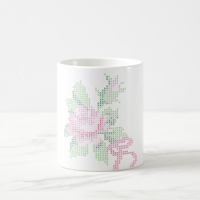 tasse rose de point croisé (Centre)