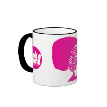 Tasse rose de poussin de souffle d'Afro de