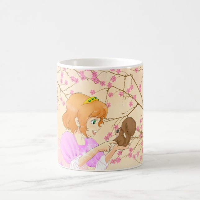 Tasse rose de princesse et d'écureuil (Centre)