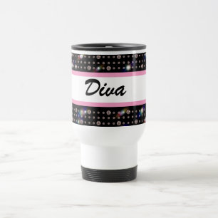 Tasse rose de voyage de Bling de diamant