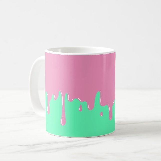 Tasse rose et en bon état d'égoutture de boue (Devant gauche)