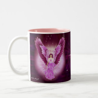 Tasse rose glorieuse d'ange de saphir
