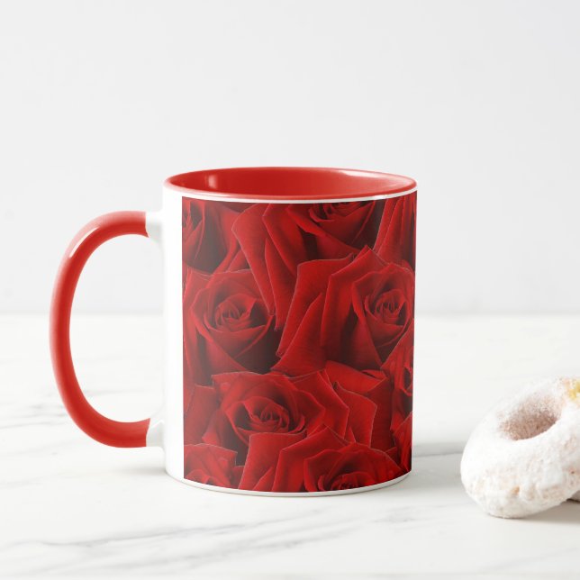 Tasse Rose rouge romantique (Avec donut)