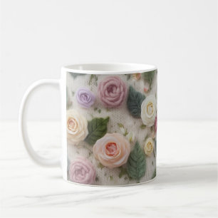 Tasse Rose Tricotée Pastel Texte de Pull Floral