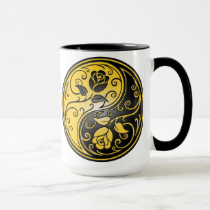 Tasse Roses, jaune et noir de Yin Yang