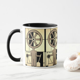 Tasse Roue d'affaires Art déco vintage et travailleur au
