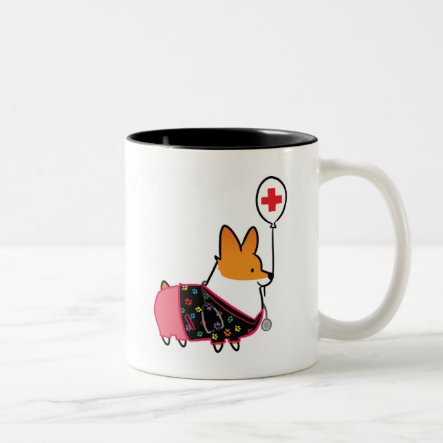 Tasse rouge | CorgiThings d'infirmière de corgi (Droit)