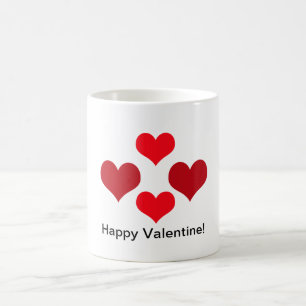 Tasse rouge de coeurs
