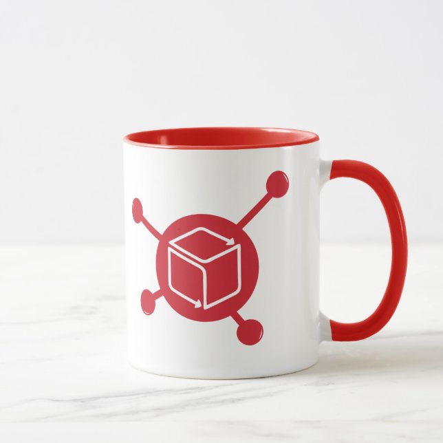 Tasse rouge de logo de source d'inventaire grande (Droite)