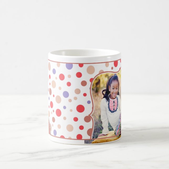 Tasse rouge de rétro photo pour des enfants (Centre)