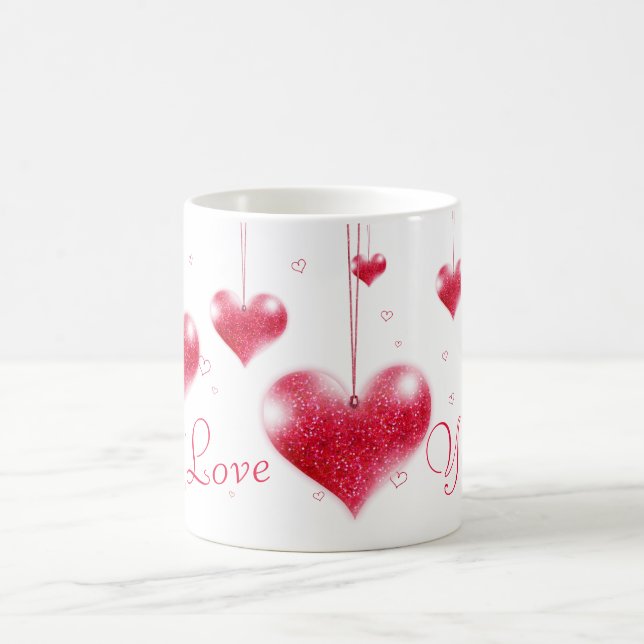 Tasse rouge de Saint-Valentin de coeurs (Centre)