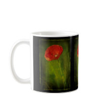 Tasse rouge de vintagestyle de pavot