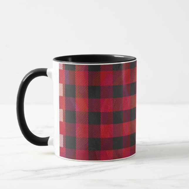 Tasse Rouge et noir À damiers plaid (Gauche)