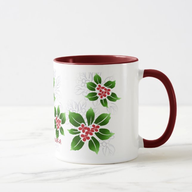 Tasse Rouge hawaïen de Noël de Mele Kalikimaka de houx (Droite)