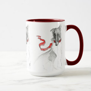 Tasse rouge russe de barzoï