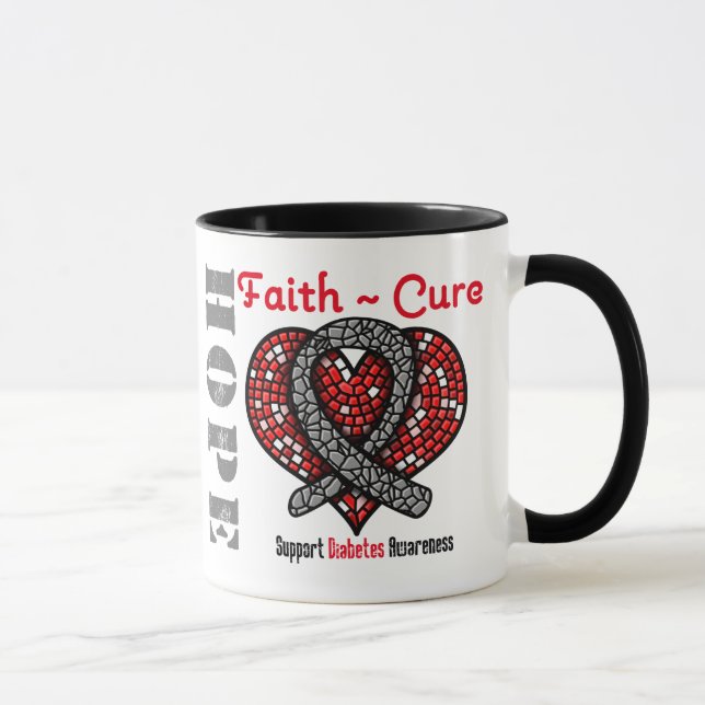 Tasse Ruban de coeur de traitement de foi d'espoir de (Droite)