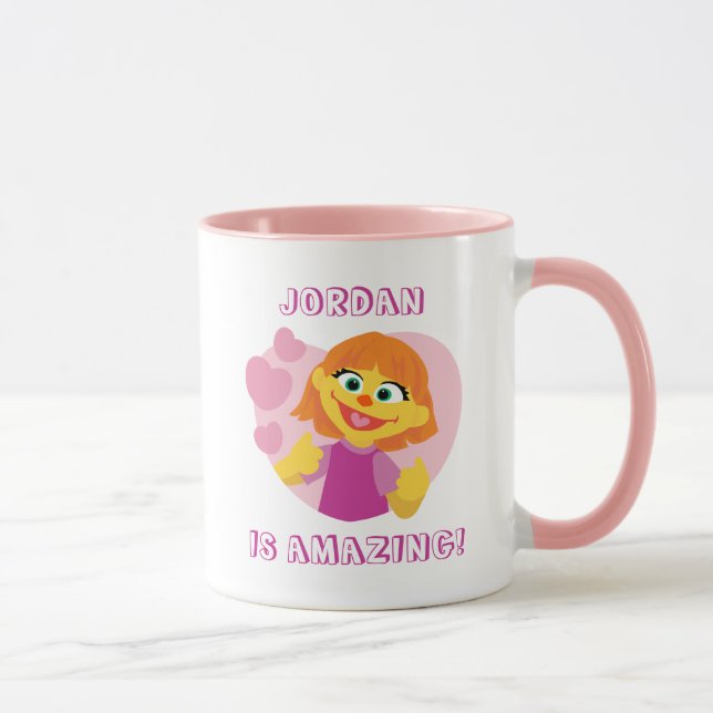Tasse Rue Sésame | Julia Coeur rose (Droite)