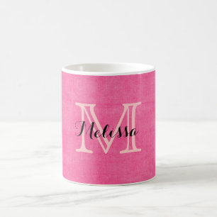 Tasse rustique d'initiale de monogramme de roses