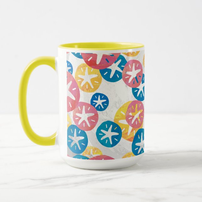 Tasse Sable Dollar Jaune Rouge Bleu Motif (Gauche)