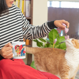Tasse Saint Valentin, Coeurs Vintages pour filles et gar
