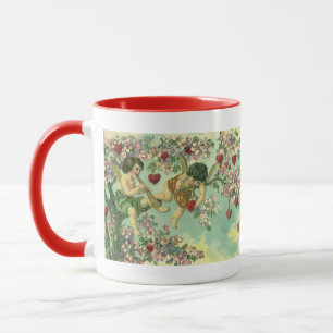 Tasse Saint-Valentin victorien Cupidons Arbre cardiaque