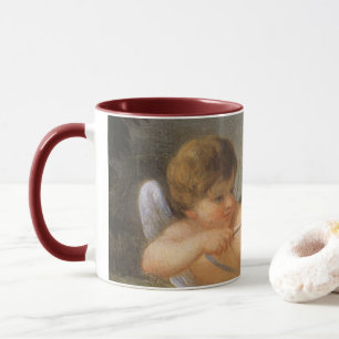 Tasse Saint-Valentin vintage, Cupidon avec arc et flèche
