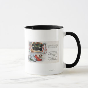 Tasse Salutation de NoëlChien creuser dans l'encombremen