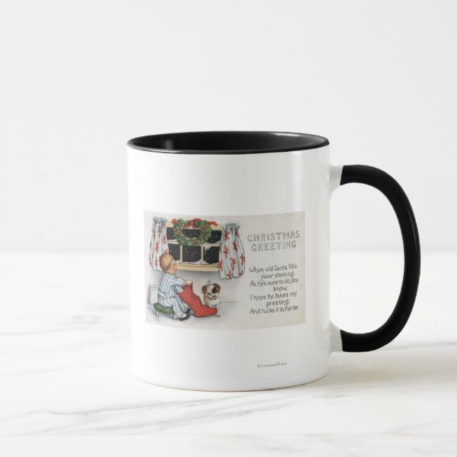Tasse Salutation de NoëlChien creuser dans l'encombremen (Droite)