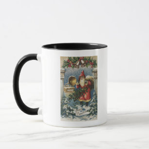 Tasse Salutation de NoëlPère Noël et Joueur de disques