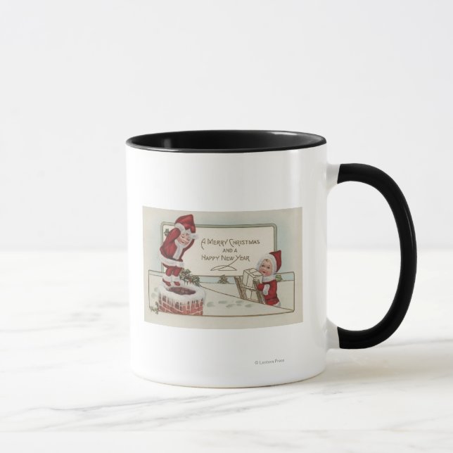 Tasse Salutation de NoëlPetits enfants Chimney (Droite)